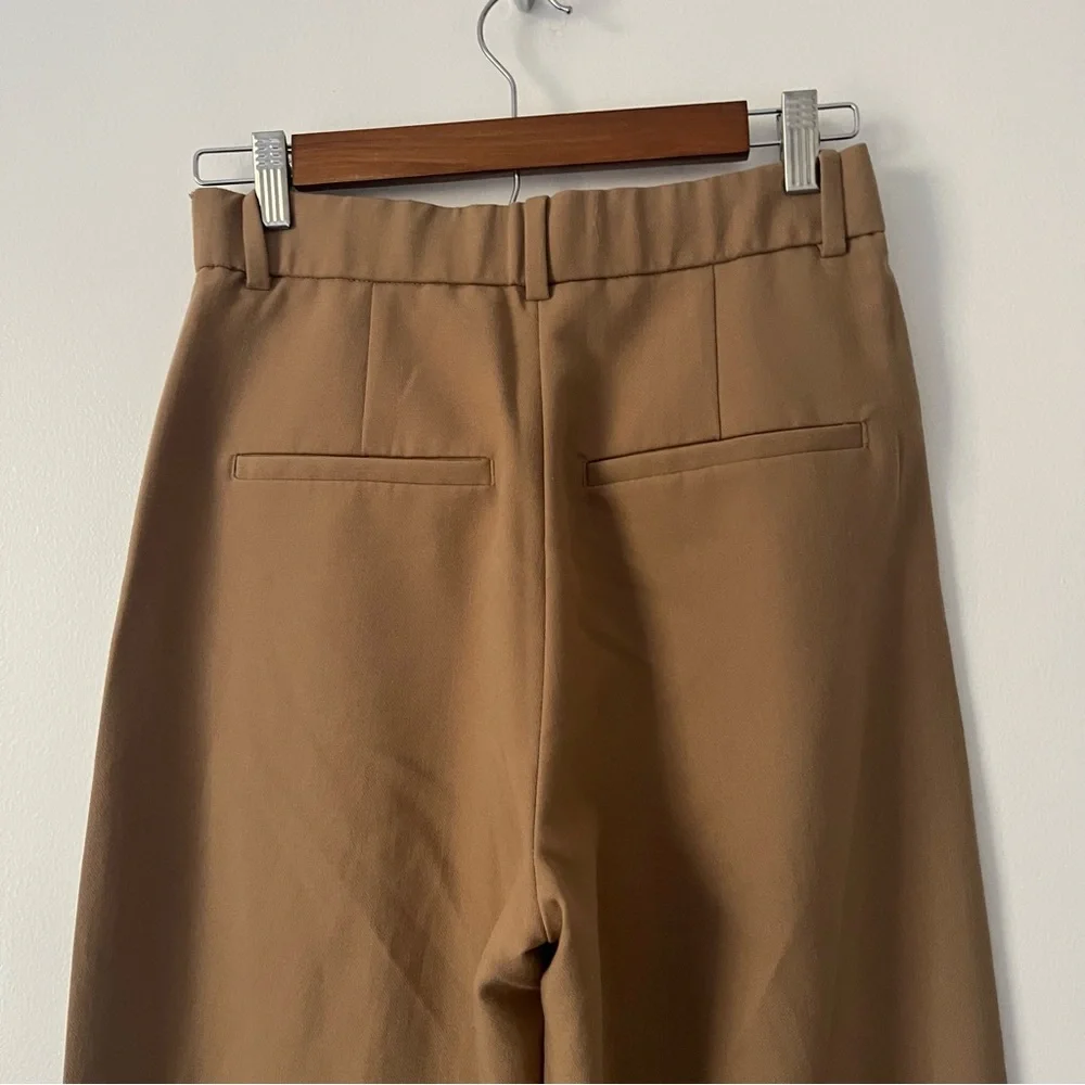 Abercrombie & Fitch Sloane Tailored Fit Pants Camel Brown Pintuck Trouser 26 - Picture 7 of 12